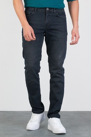 HLT Jeans Erkek Füme Antrasit Taşlamalı Slim Fit Likralı Jean Kot Pantolon James