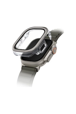 Apple Uyumlu  Watch Ultra 49mm Kılıf Kasa Koruyucu Temperli Ekran Koruyucu 2 İn 1 Camlı Kasa