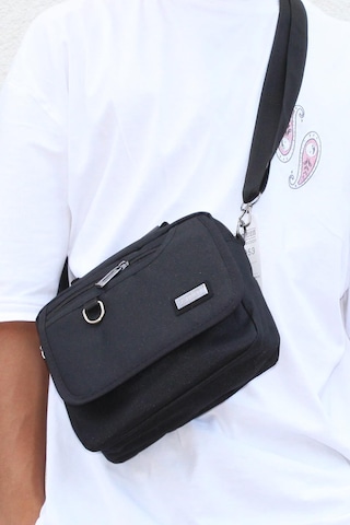 Mergenshoes Svn Sv70 Siyah Polyester Kumaş Erkek El Omuz Çantası Siyah