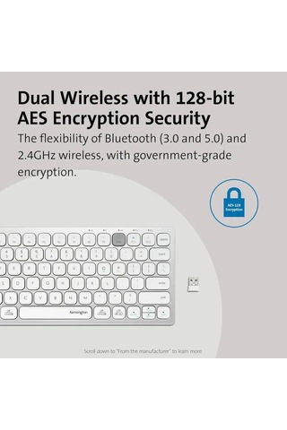 Kensington Çok Cihazlı Çift Kablosuz Kompakt Klavye K75502us Silver Compact Wireless