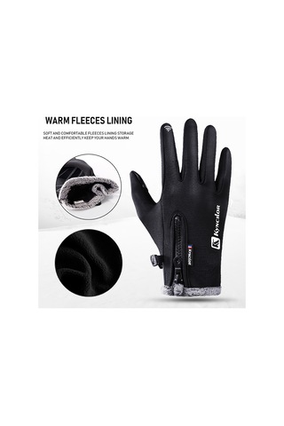Kış Sıcak Eldivenleri Polar Rüzgar Geçirmez Su Geçirmez Dokunmatik Ekran Spor Bisiklet Kayak Bisiklet Dış Mekan Çalışma Eldivenleri Gri