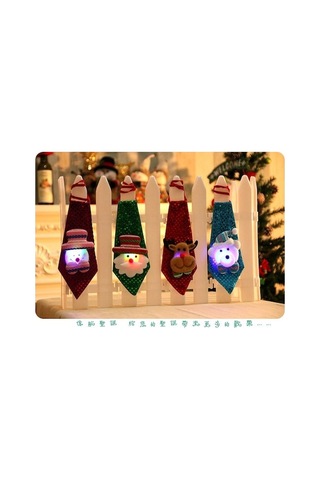 Novahub Yeni Yaratıcı Payetli Parlayan Parlayan Noel Modeli Kravat Dekorasyon Ayı Ayı Lz