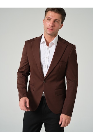 Bonesti Erkek Slim Fit Blazer Ceket Kahverengi Koyu Kahve Bonesti Erkek Slim Fit Blazer Ceket Kahverengi Koyu Kahve