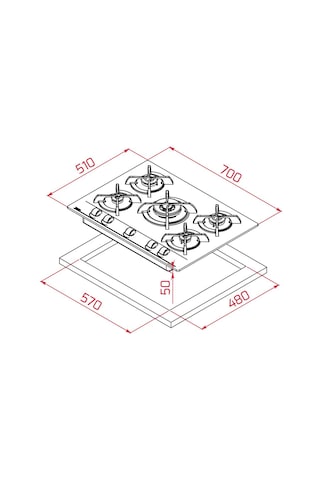 Teka GBC 75030 KBC BK Ankastre Ocak