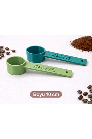 Kahve Yazılı Kahve Ölçü Kaşığı 2 Adet Espresso & Filtre Kahve Set-renk Seçenekli Mavi - Yeşil