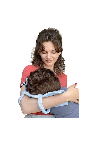 Pamuk Muslin Bebek Emzirme Yastığı Ter Emici Kol Yastığı Mavi