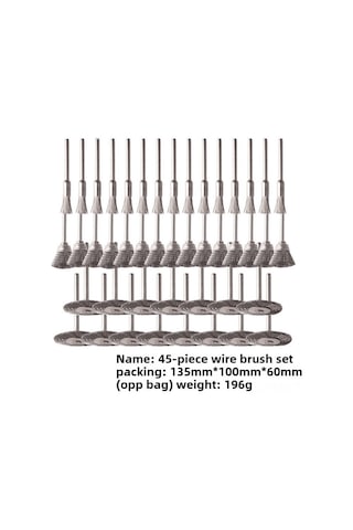 Geeksen 45 Parça Gümüş Çelik Fırça Seti - Elektrikli Taşlama Aleti İçin Pas Kaldırıcı, Metal Yüzey Temizleyici Ve Parlatıcı Uçlar