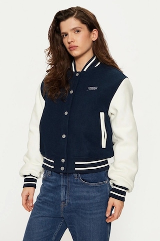 Tommy Hilfiger Tommy Jeans Kadın Lacivert Regular Fit Bomber Ceket Çok Renkli