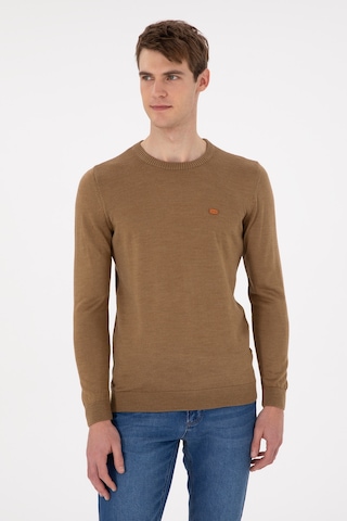 U.S. Polo Assn. Erkek Slim Fit Bisiklet Yaka Haki Melanj Kazak 50297040-VR125