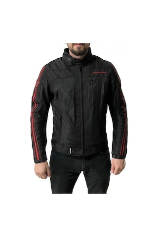 Venom Ceket Compass Racıng Motosiklet Montu Siyah Kırmızı