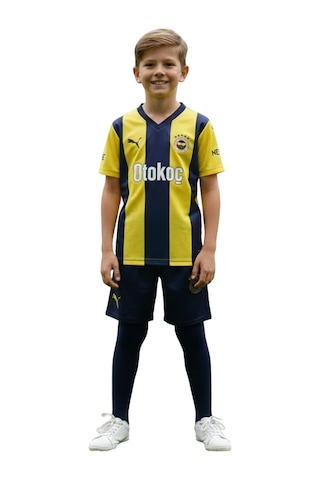 Fenerium Fenerbahçe Lisanslı Çocuk Forma Şort Seti Lacivert - Sarı