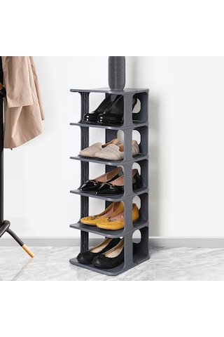 Mithra Life 5 Katlı Plastik Gri Ayakkabı Rafı Mıt1063 Siyah