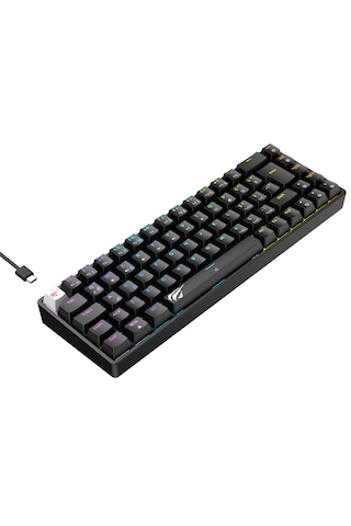 Havit Gamenote Kb860l-tur Rgb Mekanik Gaming Klavye - 69 Tuşlu, Red Switch - Siyah