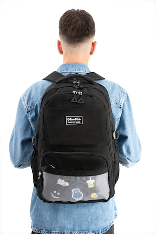 Ventis Qualty Okul Çantası Su Geçirmez Klinkır Kumaş Unisex Sırt Çantası Model 7d Siyah