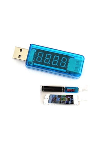 Usb Voltmetre Ampermetre Volt Amper Gerilim Ölçer Led Göstergeli