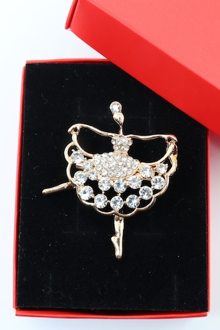 Balerin Broş. Pırlanta Taşlı Tasarım Balerin Broş. Yaka İğnesi Balerin Broş. Kadın Broş. Broş. Gold