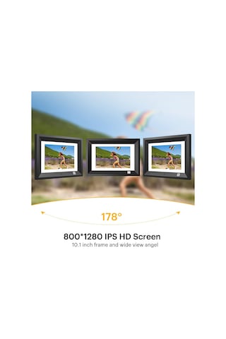 Kodak 10.1 Inc Ahşap Dijital Resim Çerçevesi, Uzaktan Kumanda, Ips Ekran Hd