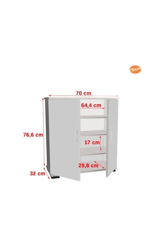 Ayakkabılık 2 Kapaklı Ayakkabı Dolabı Ard-115 Cordoba