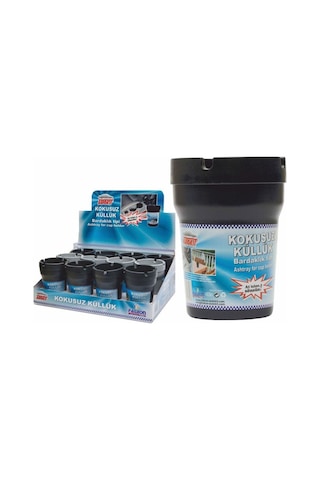 Autokit Kokusuz Küllük Portatif Bardaklık Kova Tip Araç İçi Kül Tablası Üniversal Siyah FA1-271