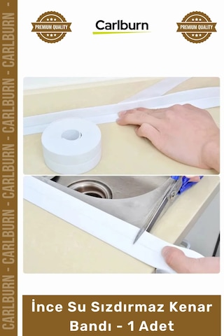 Bant Mutfak Banyo Lavabo Ocak Kenarı Kendinden Yapışkanlı Esnek İnce Su Sızdırmaz Kenar Bandı - 1 A