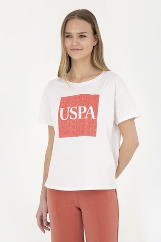 U.S. Polo Assn. Kadın Ekru Bisiklet Yaka Tişört 50282904-VR019