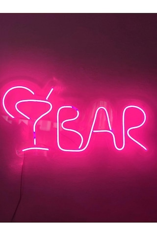 Dekoraven Bar Neon Tabela Neon Yazı Led Dekoratif Duvar Aydınlatması Neon Duvar Dekorasyonu, Barpiraven1