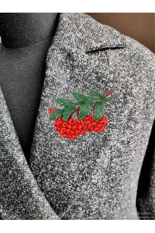 Clayfairy Sonbahar Üvez Salkımı Broşu 259734744 Yeşil