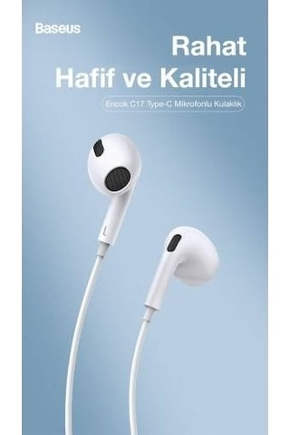 Baseus Polham Hd Ses Seviyeli Type-C Kablolu Kulakiçi Kulaklık Type-C Kulaklık