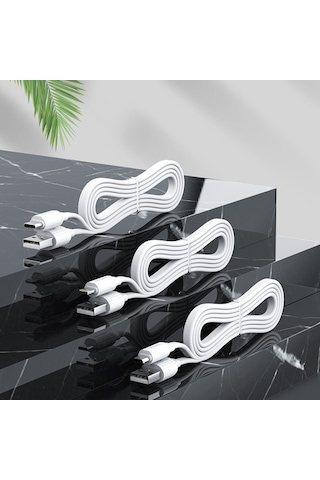 Rock Space S5 Micro Usb Şarj Ve Data Aktarım Kablosu 1Mt 2.4A -Beyaz