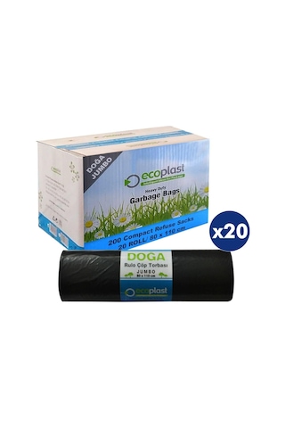 Ecoplast Battal Boy Çöp Torbası Poşeti 400 G - 90 L - 80 x 110 CM / 10 Adetlik 5 Rulo