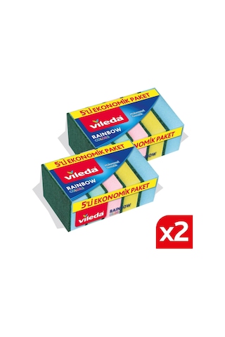 Vileda Rainbow 5'li Bulaşık Süngeri 2'li Paket