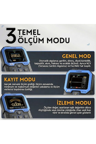 Fnırsı Dmt-99 Yüksek Hassasiyetli Çok Fonksiyonlu Akıllı Dijital Multimetre