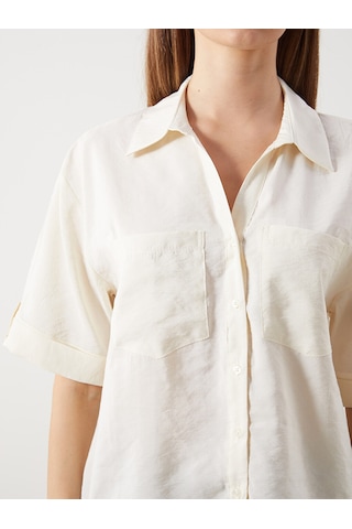 Lcw Comfort Sarı Modal Karışımlı Oversize Kadın Gömlek