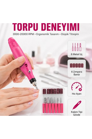 6 Uçlu Elektrikli Manikür Pedikür Seti Yeni Nesil