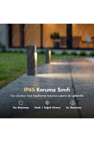 FoneLight Luzerra 35 cm LED Bahçe Set Üstü Aydınlatma Antrasit Alüminyum IP65 Peyzaj Yürüyüş Yolu Bahçe Lambası 3000K
