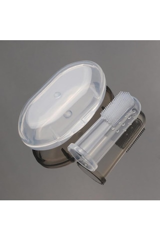 1 Paket Kullanışlı Bebek Parmak Diş Fırçası Yumuşak Silikon Bebek Eğitim Diş Fırçası Saklama Kutulu Diş Fırçası Bebek Diş Temizleme Masajı Ağız Bakımı Beyaz