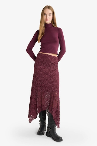 Defacto A Form Normal Bel Dantel Midi Etek G5225ax25wnbr232 Bordo-br232