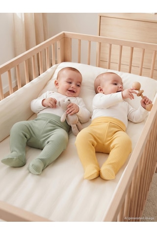 Minidamla Baby Minidamla Patikli Basic 2'li Set 3-9 Ay Tek Alt Bebe - Yeşil