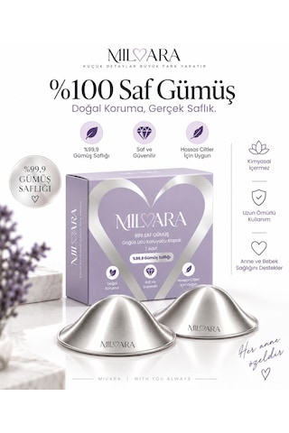 Milvara 999 Ayar Saf Gümüş Göğüs Ucu Kapağı