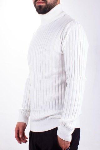 Twister 3625 Ekru Balıkçı Yaka Erkek Kazak Ekru