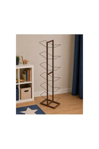 12'li Metal Top Sepeti Metal Top Rafı Top Düzenleyici Çok Renkli Metal Top Standı Kahverengi