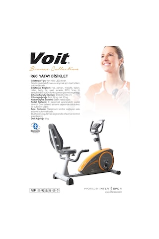 Voit R60 Bronze Collection Yatay Kondisyon Bisikleti Bluetooth Destekli, 8 Kademe Dirençli, Led Ekranlı, Nabız Ölçerli