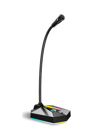 Singree Profesyonel Usb Masa Mikrofonu - 360 Derece Yönlendirme, Rgb Led Aydınlatmalı, Oyun Ve Kayıt İçin