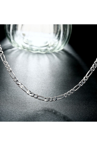 Chavin Figaro Model Yassı 70 CM 6 MM Uzun Çelik Erkek Zincir dm15 Gümüş
