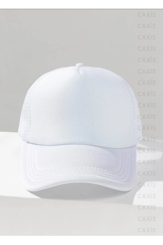 Caxis Beyaz Yazlık Fileli Spor Unisex Şapka