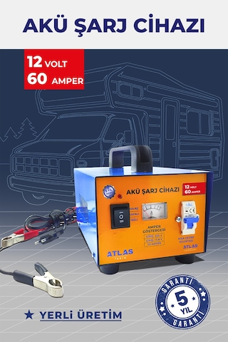 Karavan Akü Şarj Cihazı 12 Volt 60 Amper - 5 Yıl Garanti Karavan Akü Şarj Cihazı 12 Volt 60 Amper - 5 Yıl Garanti