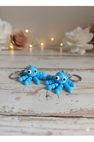 Hareketli Kollu Sevimli Mini Ahtapot Anahtarlık Charm - Neşe Veren Arkadaş Model104