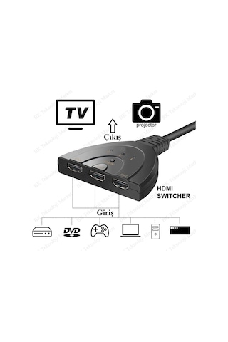 3 Port Hdmı Switcher 3 Giriş 1 Çıkışlı Hdmı Otomatik Switch