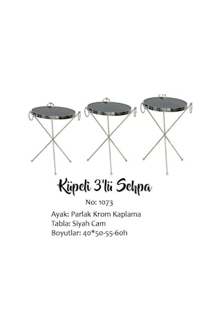 Zigon Brc Küpe Model Sehpa Metal Gümüş Krom Renk Ayak Kırılmaz