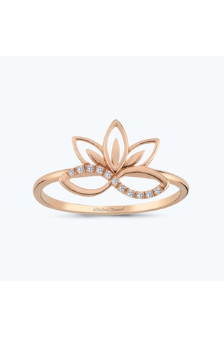 Altınbaş Pırlanta Lotus Çiçeği Yüzük Eeh971-14k